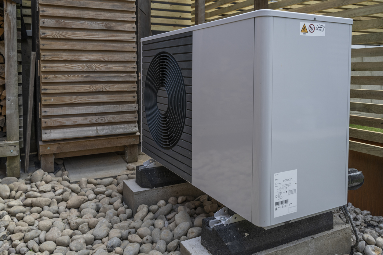 Heat pump in yard