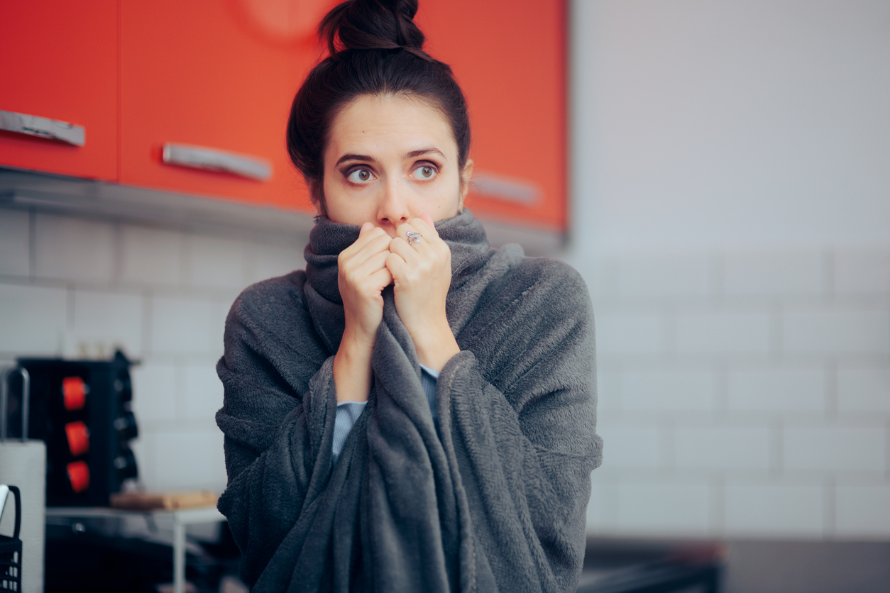 Women cold in home