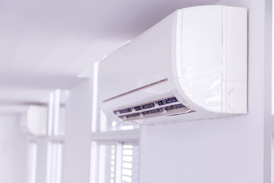 ductless mini split system mounted on wall in home